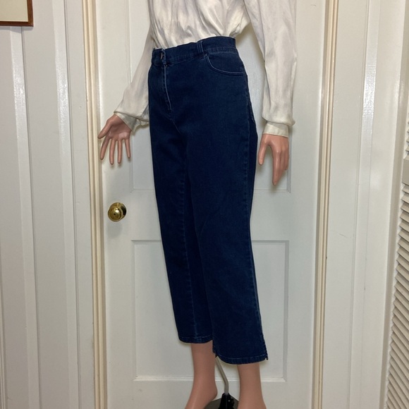 ORVIS NWOT Dark Blue Denim Jeans Capri Straight Cut - Picture 5 of 16
